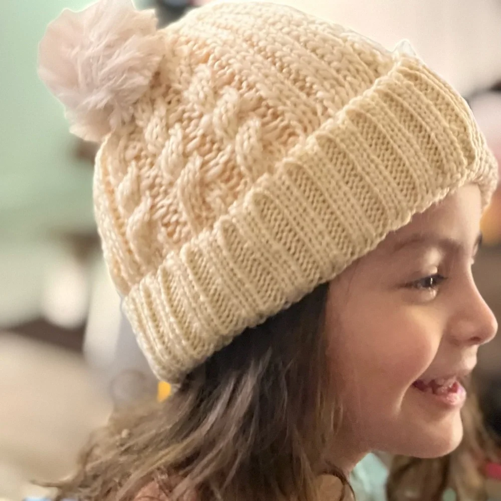 Kids‎ soft Tone Double Pom beanie